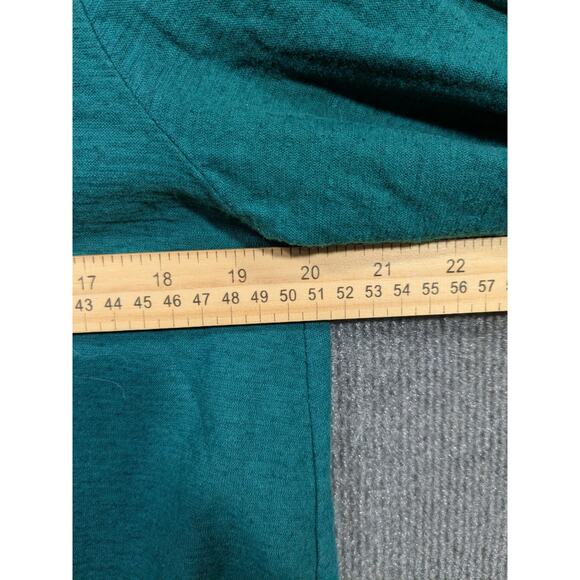 Cut Loose Tunic Top Womens Medium Emerald Handkerchief Hem Side Vent Linen Blend - Picture 11 of 13